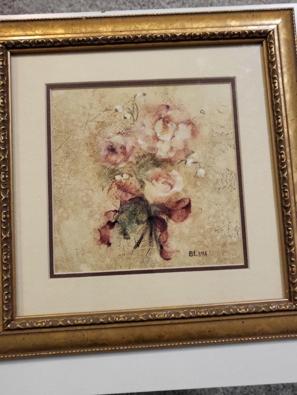 Cheri Blum Dusty Pink Rose Mini Gold  Framed Wall Art